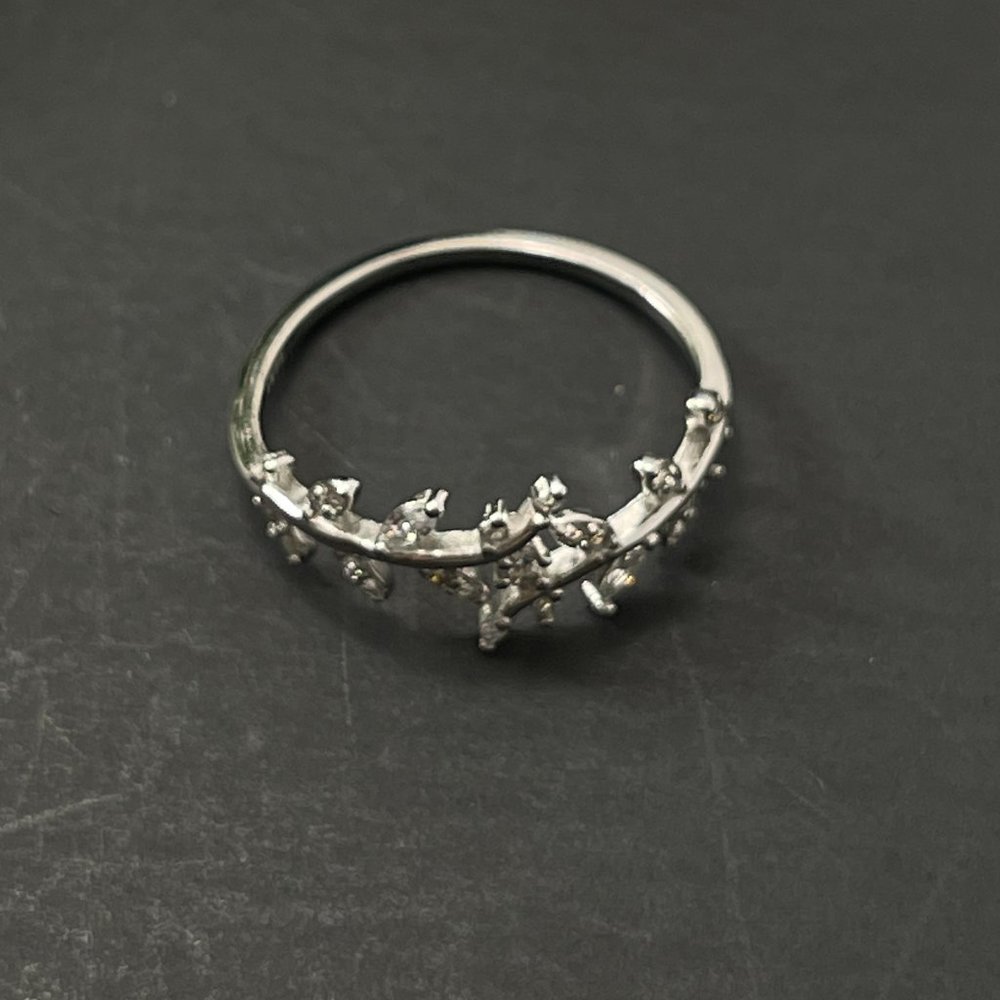 S925 Sterling Silver Cubic Zirconia Leaf Vine Adjustable Open Ring NEW - Picture 7 of 12